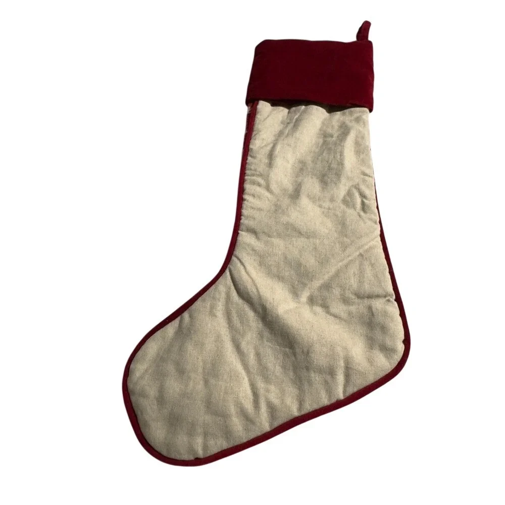 Pottery‎ Barn Red Plaid Christmas Stocking Large 24